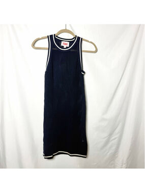 Solid & Striped Carson Navy White Knit Swim Cover Up Dress S